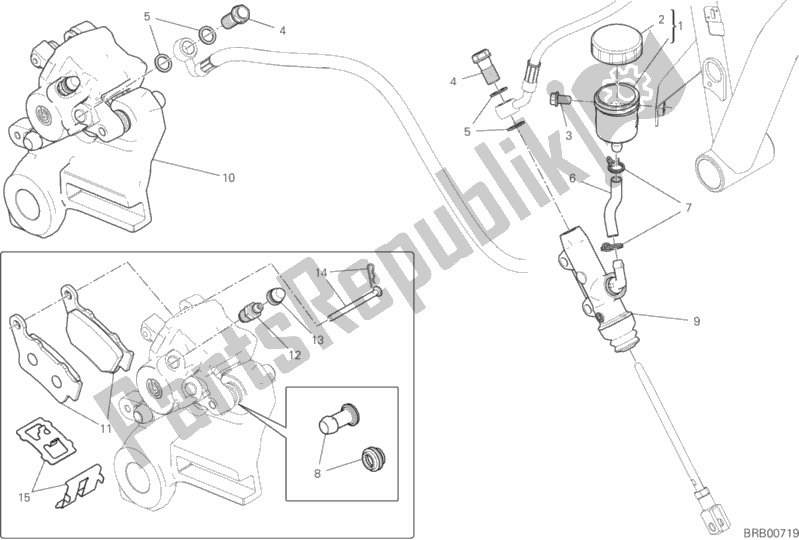 Todas as partes de Sistema De Freio Traseiro do Ducati Scrambler Icon USA 803 2020